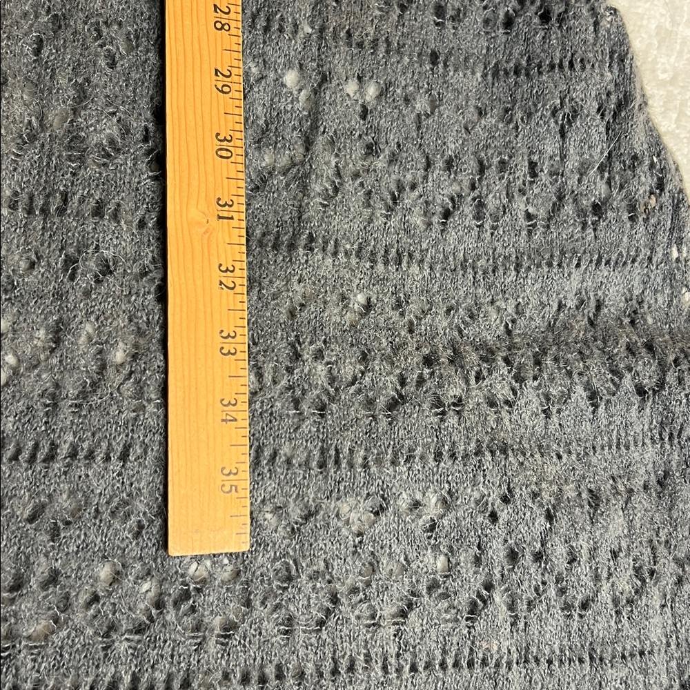 Altamira Milano gray long sleeves crochet knitted maxi sweater dress cover-up S - Picture 11 of 12